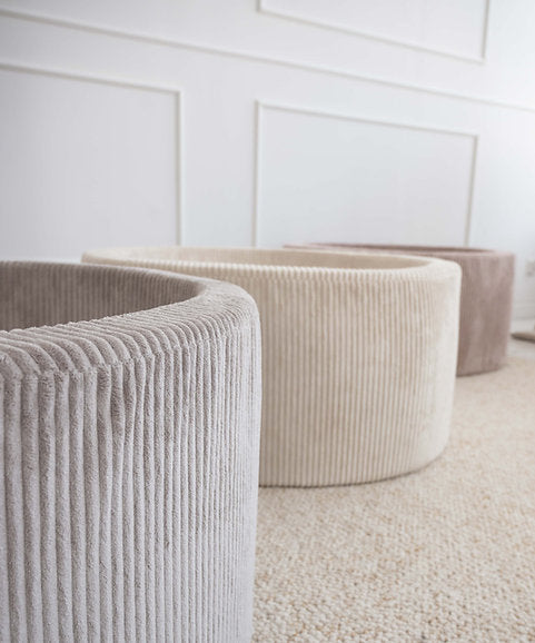 Bällebad Rib Velvet Dunkelbeige 90x40cm