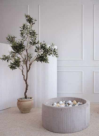 Bällebad Rib Velvet Grau 90x40cm