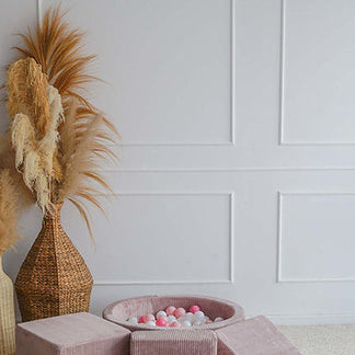 3 Elemente + Bällebad 90 x 30 cm Rib Velvet Dirty Pink