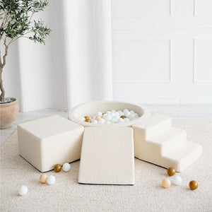 3 Elemente + Bällebad 90 x 30 cm Bouclé Créme