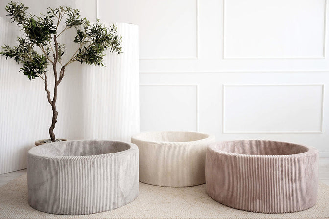 Bällebad Rib Velvet Dunkelbeige 90x40cm