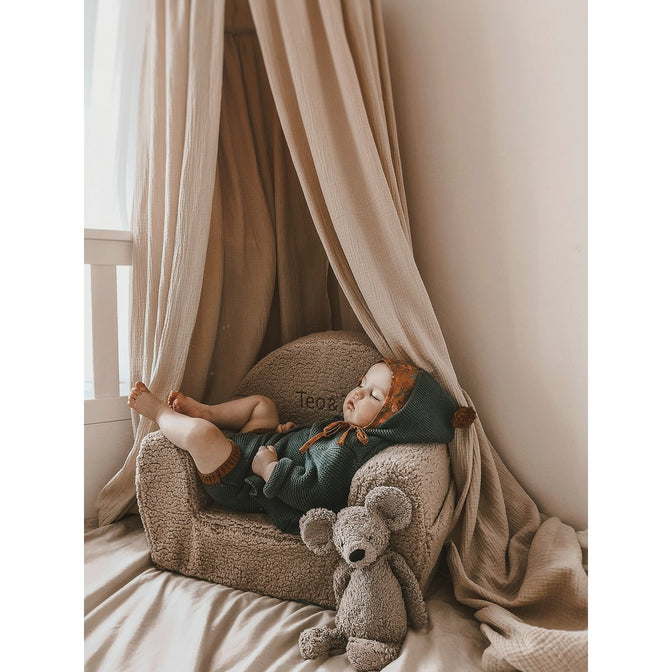 Teddysessel Beige - mit gesticktem Namen