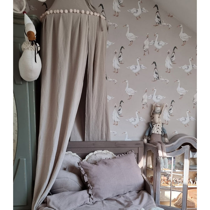 Baldachin Sepia Pompons