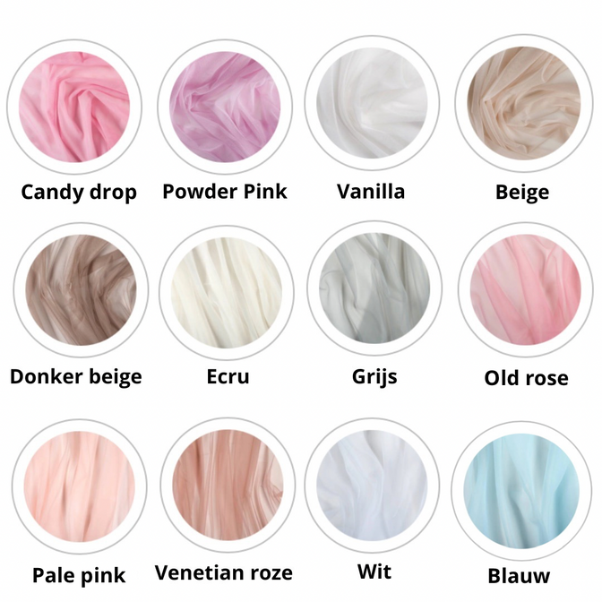 Bedhemel Doek Tule voor een bedhuisje - uit voorraad leverbaar