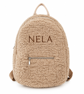 Teddy Kinderrucksack mit gesticktem Namen - beige 