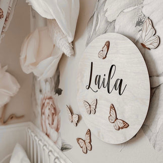 Schmetterling Wandlampe mit Namen