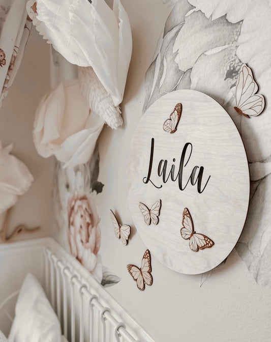 Schmetterling Wandlampe mit Namen