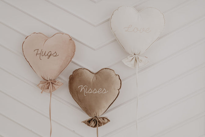 Herz-Ballonkissen Deluxe - Natural Rose