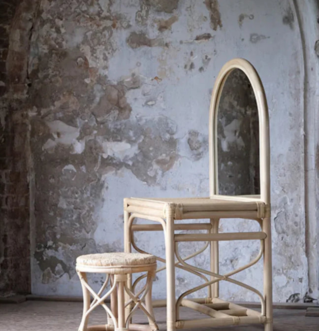 Rotan Kaptafel met Kruk