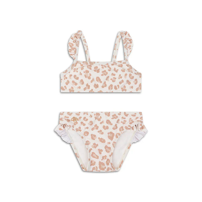 Leopard Beige Mädchen UV-Bikini