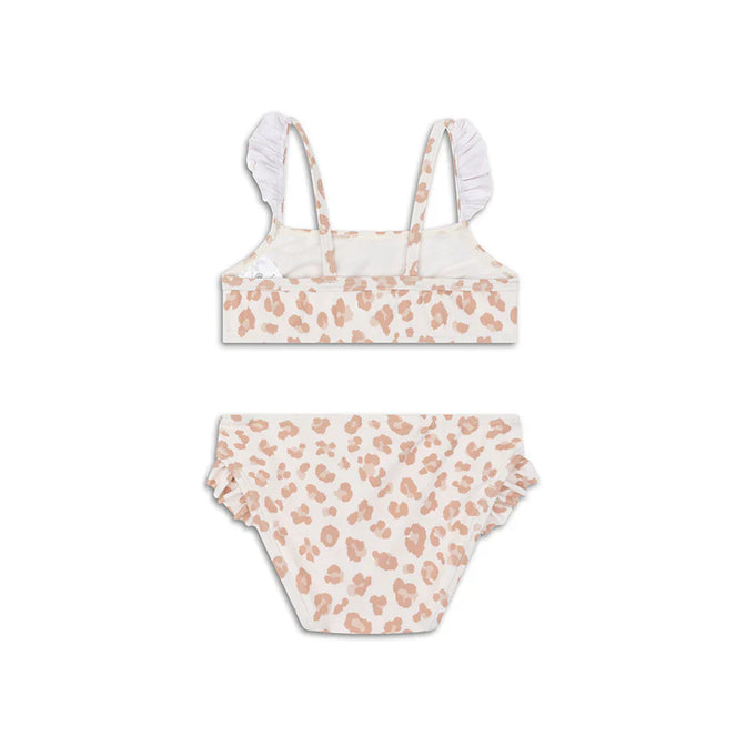 Leopard Beige Mädchen UV-Bikini