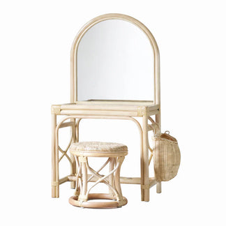 Rotan Kaptafel met Kruk