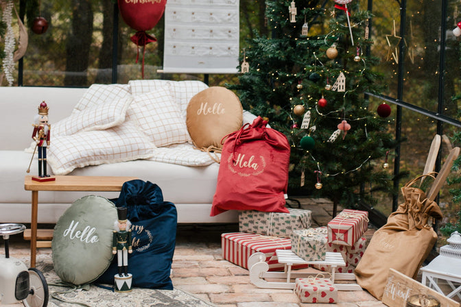 Cadeauzak blauw met naam