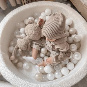 Bällebad XXXL Bouclé Weiß 130x40cm - Mimii