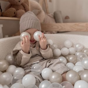 Bällebad XXXL Bouclé Weiß 130x40cm - Mimii