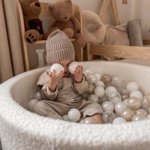 Bällebad Klein Bouclé Weiß 90x30cm - Mimii