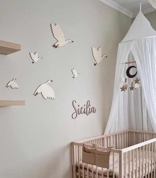 Holz-Gänseset mit Namen