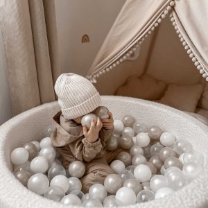 Bällebad Klein Bouclé Weiß 90x30cm - Mimii