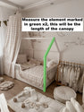 Himmelbett aus Musselin mit Band für ein Betthaus