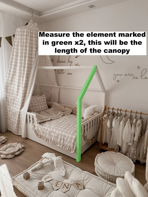 Betthimmel Musselin mit Rüsche für ein Betthaus