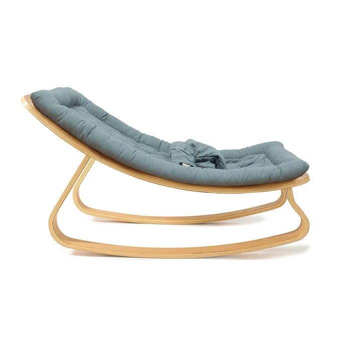 Wipstoel Levo Natural Wood Walnoot - Blauwgrijs
