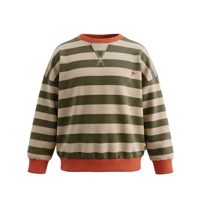 Your Wishes - French Stripe Sweat Groen