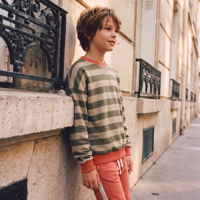 Your Wishes - French Stripe Sweat Groen