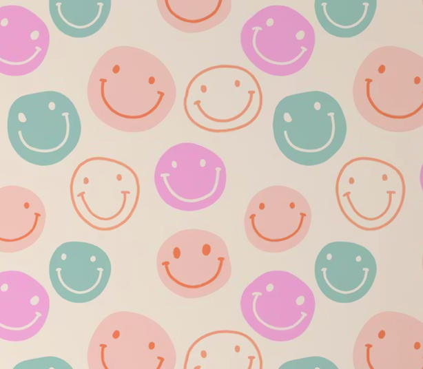 Groovy Happy Behang - Happy Wall
