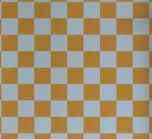 Checker Behang Warm Oker en Blauw - Happy Wall