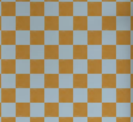 Checker Behang Warm Oker en Blauw - Happy Wall