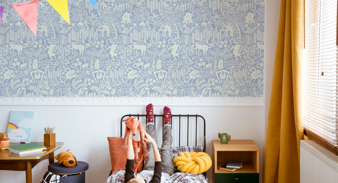 Tropical Jungle Behang Blauw - Happy Wall