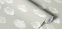Krijt Wolkjes Behang Dove Grey - Happy Wall
