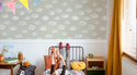 Krijt Wolkjes Behang Dove Grey - Happy Wall
