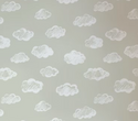Krijt Wolkjes Behang Dove Grey - Happy Wall