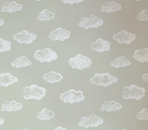 Krijt Wolkjes Behang Dove Grey - Happy Wall