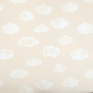 Krijt Wolkjes Behang Beige - Happy Wall