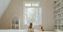Roze Hartjes Gestreept Behang - Happy Wall