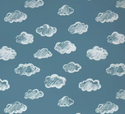 Krijt Wolkjes Behang Slate Blue - Happy Wall