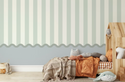 Strepen en Geschulpt Behang Blauw & Wit - Happy Wall