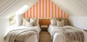 Strepen en Geschulpt Behang Oranje & Roze - Happy Wall