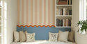 Strepen en Geschulpt Behang Blauw & Roze - Happy Wall