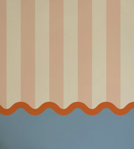 Strepen en Geschulpt Behang Blauw & Roze - Happy Wall