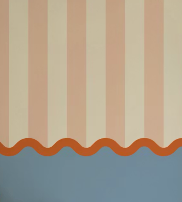 Strepen en Geschulpt Behang Blauw & Roze - Happy Wall