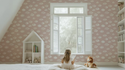 Krijt Wolkjes Behang Pink Blush - Happy Wall
