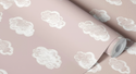 Krijt Wolkjes Behang Pink Blush - Happy Wall