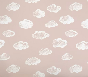 Krijt Wolkjes Behang Pink Blush - Happy Wall