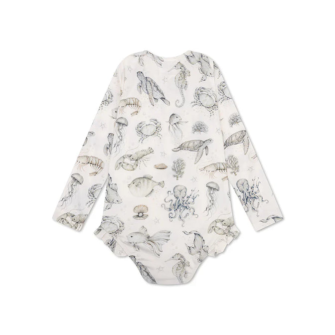 Sea Life Grüner UV-Langarm-Badeanzug für Mädchen