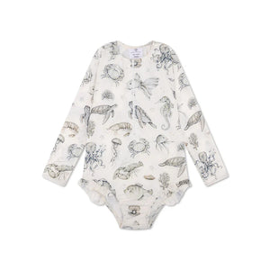 Sea Life Grüner UV-Langarm-Badeanzug für Mädchen