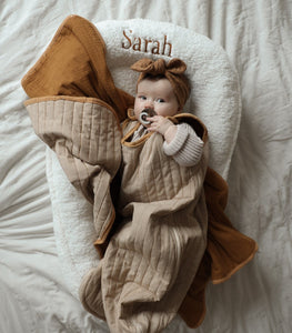 Teddy Babynestchen Weiß - mit gesticktem Namen 