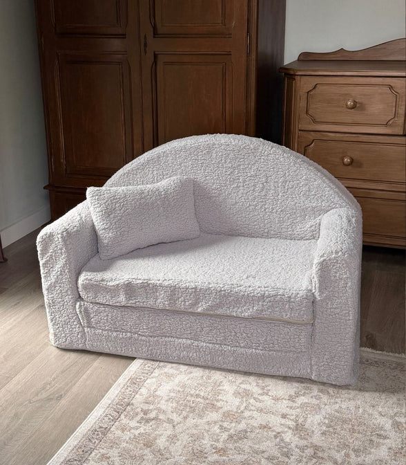 Teddy sofa Grey - met geborduurde naam